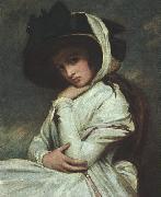 George Romney Lady Hamilton in a Straw Hat oil painting on canvas